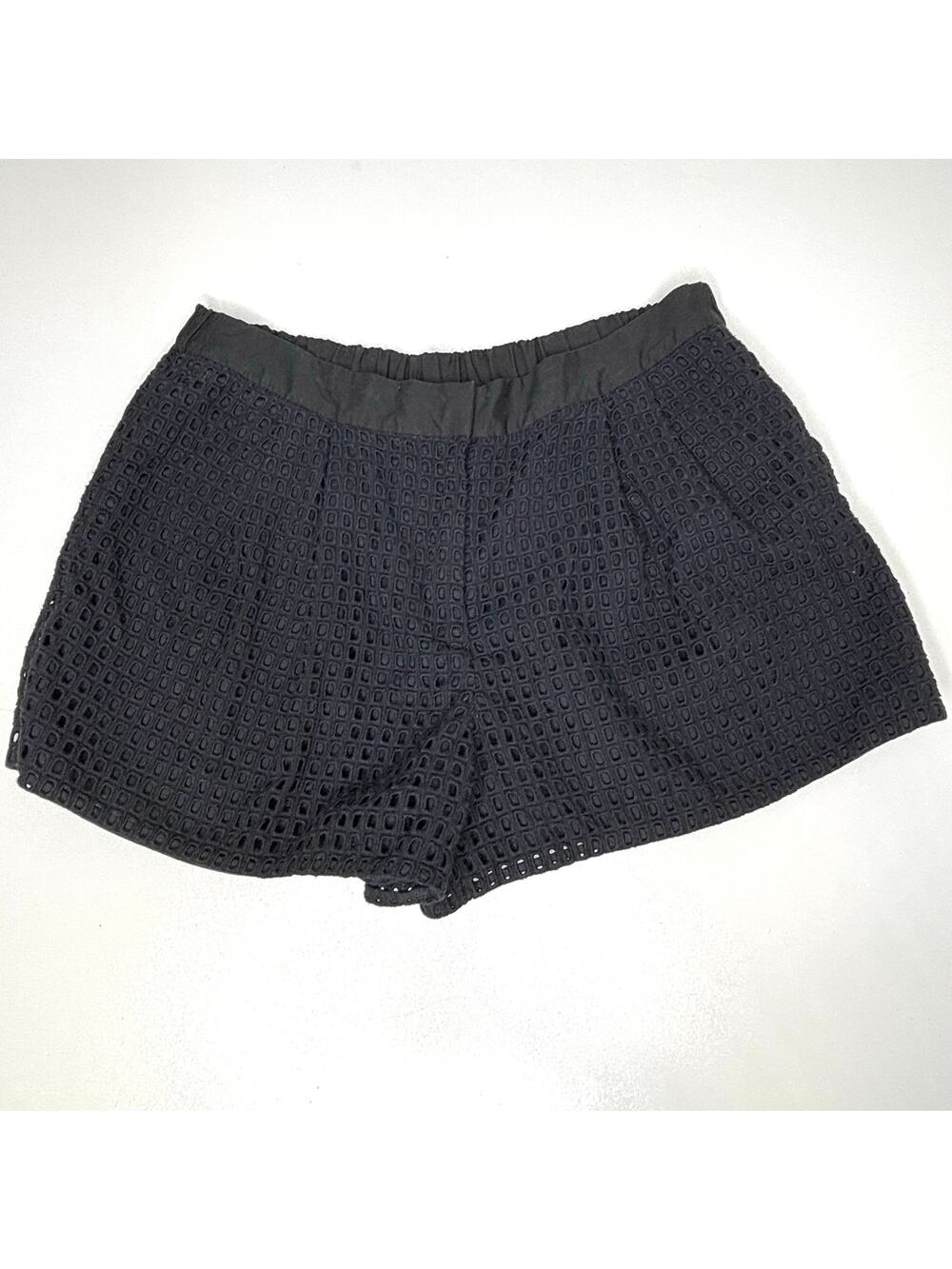 3.1 Phillip Lim Windowpane Eyelet Black Lace Cotton Bloomers Shorts 4